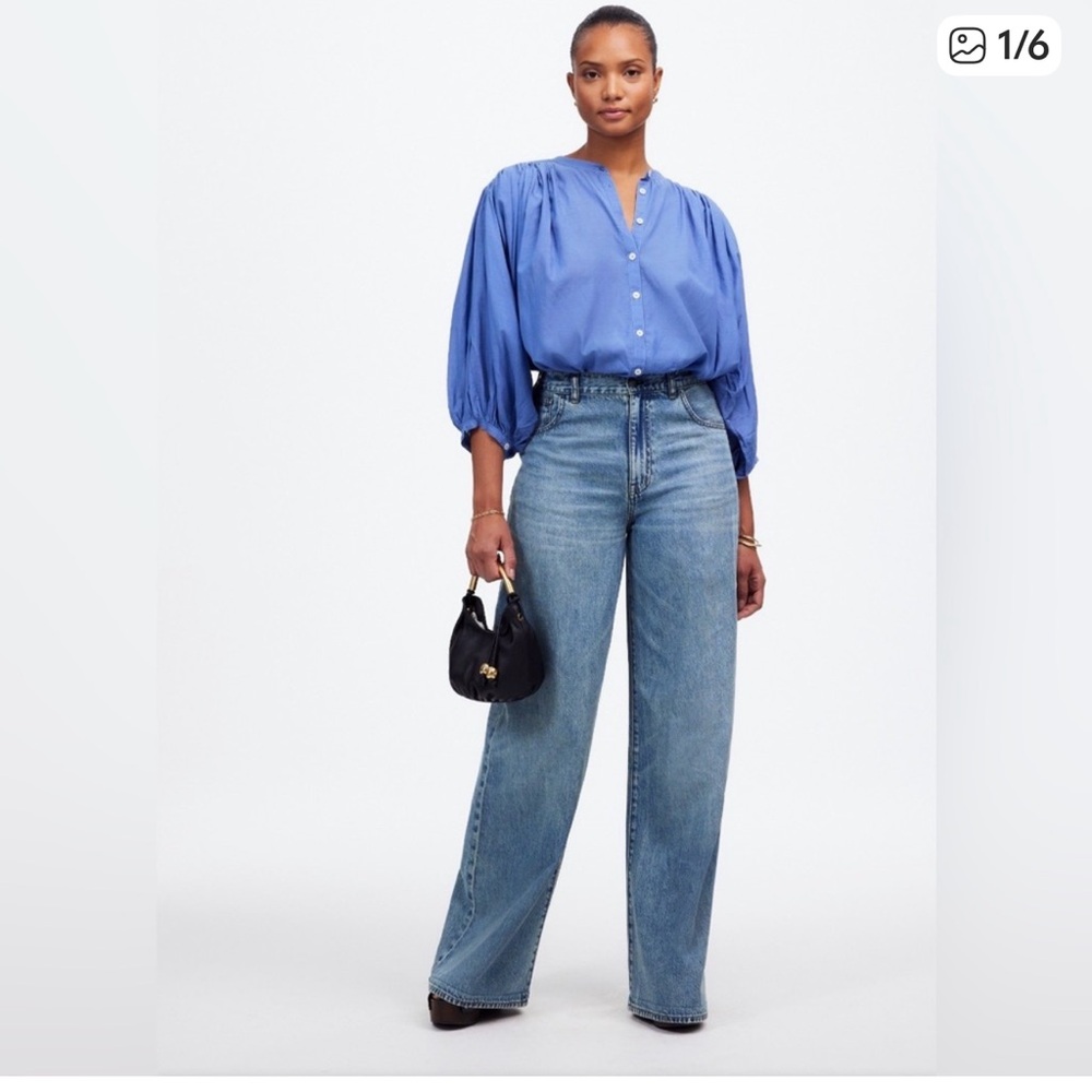 Madewell Super Wide Leg Relaxed Curvy Petite Jeans, Size 25P